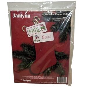 Janlynn Christmas cross stitch Holly Berry Stocking kit